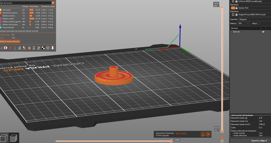 Test print preparation